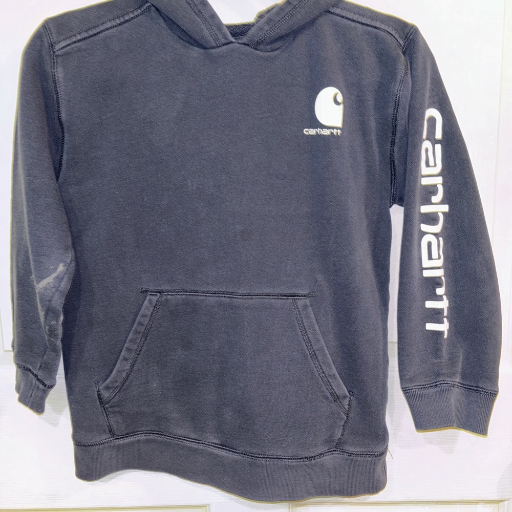 Carhartt Boys Blue  Long Sleeve Graphic Hoodie Sweatshirt Size M-10/12 *Read*